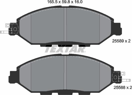 Textar 2558903 - Bremžu uzliku kompl., Disku bremzes ps1.lv