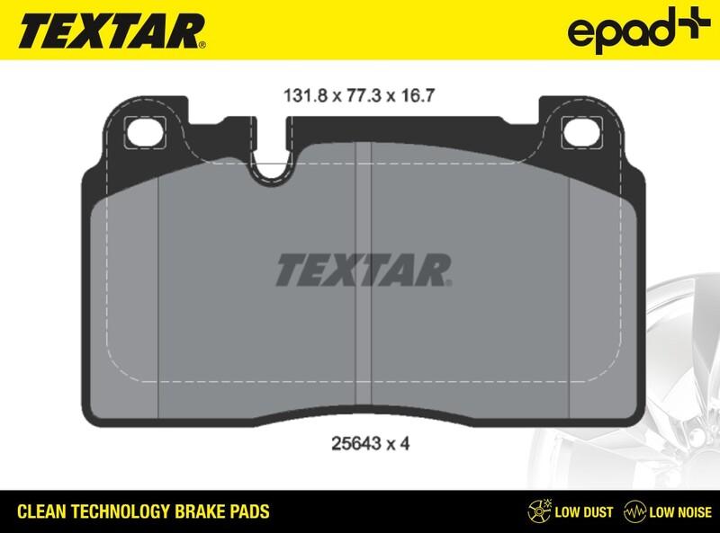 Textar 2564305CP - Bremžu uzliku kompl., Disku bremzes ps1.lv