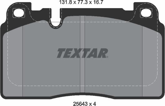 Textar 2564305 - Bremžu uzliku kompl., Disku bremzes ps1.lv