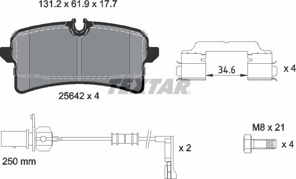 Textar 2564201 - Bremžu uzliku kompl., Disku bremzes ps1.lv