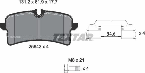 Textar 2564203 - Bremžu uzliku kompl., Disku bremzes ps1.lv