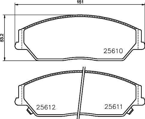 Textar 2561003 - Bremžu uzliku kompl., Disku bremzes ps1.lv