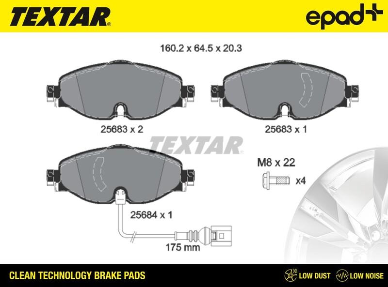 Textar 2568301CP - Bremžu uzliku kompl., Disku bremzes ps1.lv