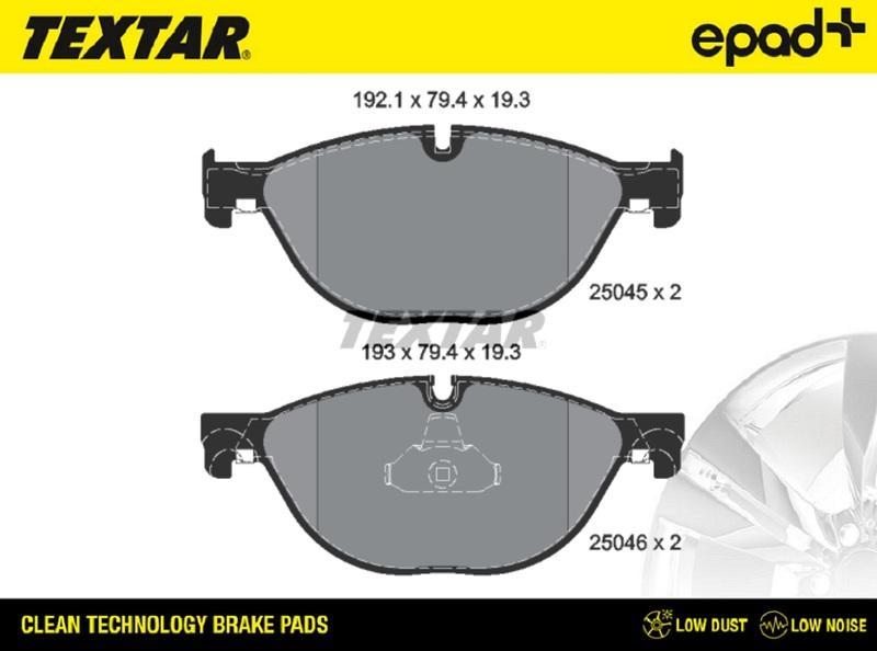 Textar 2504501CP - Bremžu uzliku kompl., Disku bremzes ps1.lv