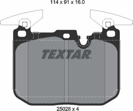 Textar 2502807 - Bremžu uzliku kompl., Disku bremzes ps1.lv