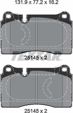 Textar 2514501 - Bremžu uzliku kompl., Disku bremzes ps1.lv