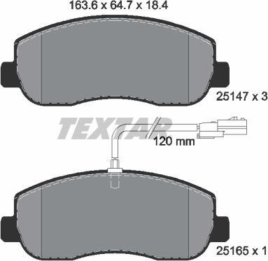 Textar 2514701 - Bremžu uzliku kompl., Disku bremzes ps1.lv