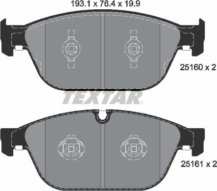 Textar 2516002 - Bremžu uzliku kompl., Disku bremzes ps1.lv