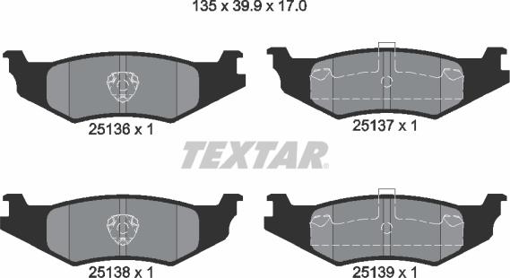 Textar 2513601 - Bremžu uzliku kompl., Disku bremzes ps1.lv