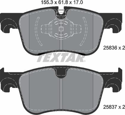 Textar 2583601 - Bremžu uzliku kompl., Disku bremzes ps1.lv