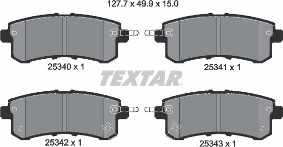 Textar 2534001 - Bremžu uzliku kompl., Disku bremzes ps1.lv