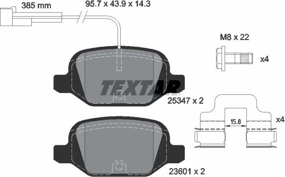 Textar 2534701 - Bremžu uzliku kompl., Disku bremzes ps1.lv