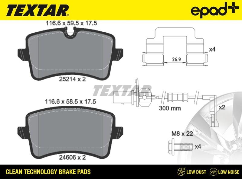 Textar 2521401CP - Bremžu uzliku kompl., Disku bremzes ps1.lv