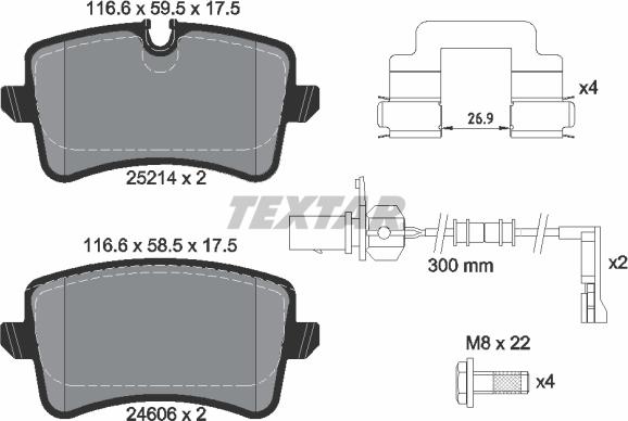 Textar 2521401 - Bremžu uzliku kompl., Disku bremzes ps1.lv