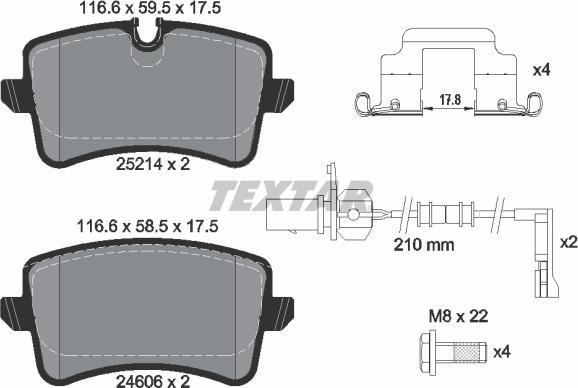 Textar 2521402 - Bremžu uzliku kompl., Disku bremzes ps1.lv