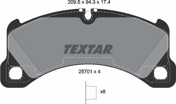 Textar 2570101 - Bremžu uzliku kompl., Disku bremzes ps1.lv