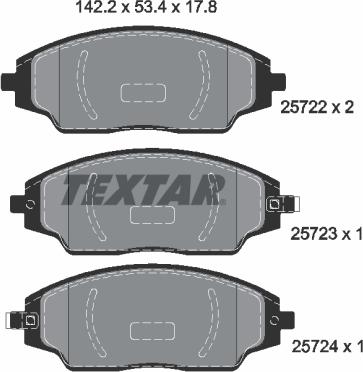 Textar 2572201 - Bremžu uzliku kompl., Disku bremzes ps1.lv