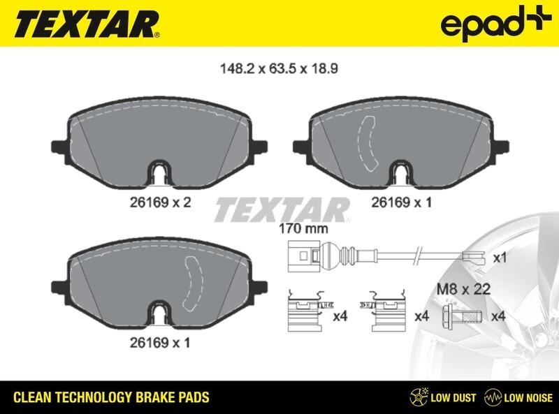 Textar 2616901CP - Bremžu uzliku kompl., Disku bremzes ps1.lv