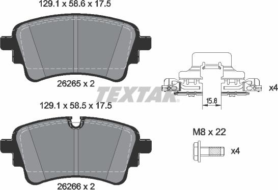 Textar 2626503 - Bremžu uzliku kompl., Disku bremzes ps1.lv