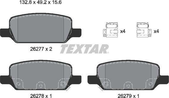 Textar 2627701 - Bremžu uzliku kompl., Disku bremzes ps1.lv