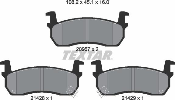 Textar 2095702 - Bremžu uzliku kompl., Disku bremzes ps1.lv