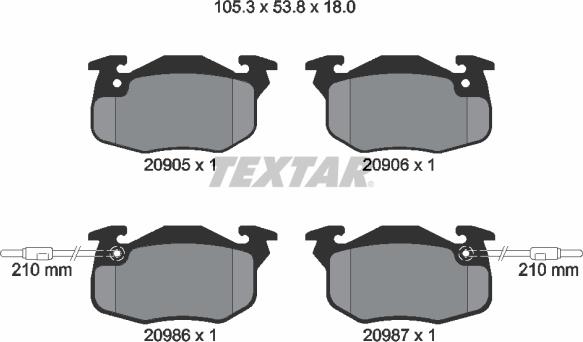 Textar 89001400 - Bremžu komplekts, Disku bremzes ps1.lv