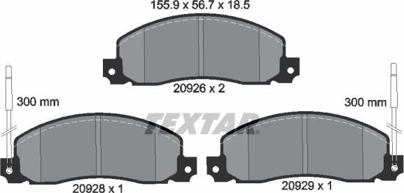 Textar 2092602 - Bremžu uzliku kompl., Disku bremzes ps1.lv