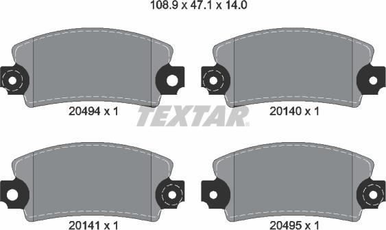 Textar 2049401 - Bremžu uzliku kompl., Disku bremzes ps1.lv