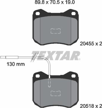 Textar 2045502 - Bremžu uzliku kompl., Disku bremzes ps1.lv