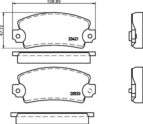 Textar 2042102 - Bremžu uzliku kompl., Disku bremzes ps1.lv