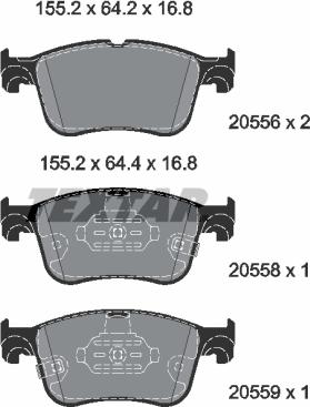 Textar 2055601 - Bremžu uzliku kompl., Disku bremzes ps1.lv