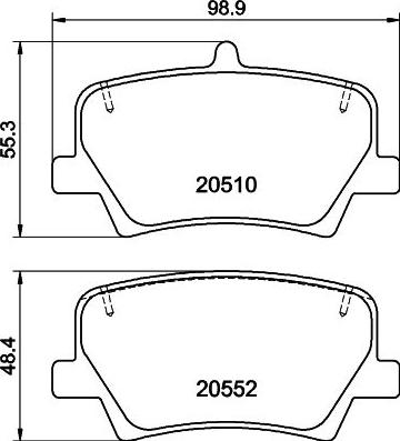 Textar 2051003 - Bremžu uzliku kompl., Disku bremzes ps1.lv