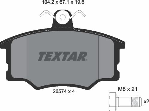 Textar 2057402 - Bremžu uzliku kompl., Disku bremzes ps1.lv