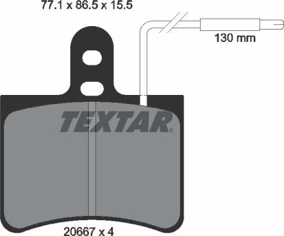 Textar 2066703 - Bremžu uzliku kompl., Disku bremzes ps1.lv