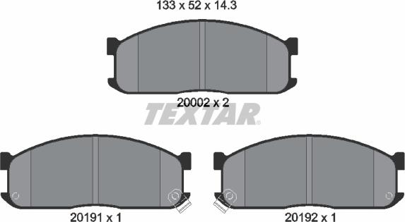 Textar 2000201 - Bremžu uzliku kompl., Disku bremzes ps1.lv