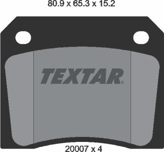 Textar 2000702 - Bremžu uzliku kompl., Disku bremzes ps1.lv