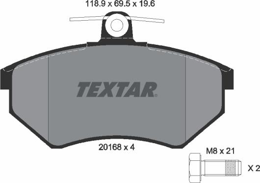 Textar 2016804 - Bremžu uzliku kompl., Disku bremzes ps1.lv