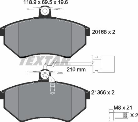 Textar 2016805 - Bremžu uzliku kompl., Disku bremzes ps1.lv