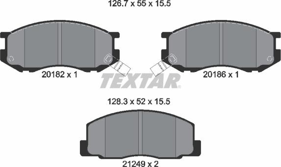 Textar 2018201 - Bremžu uzliku kompl., Disku bremzes ps1.lv