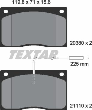 Textar 2038002 - Bremžu uzliku kompl., Disku bremzes ps1.lv