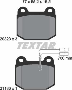 Textar 2032304 - Bremžu uzliku kompl., Disku bremzes ps1.lv