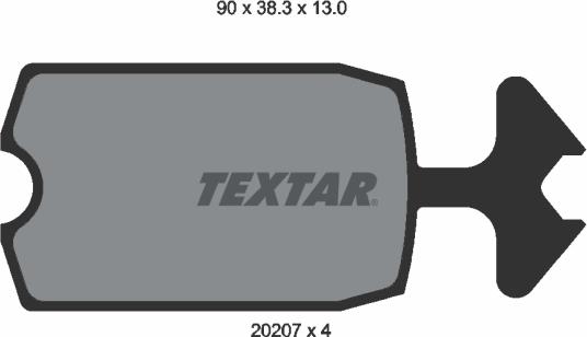 Textar 2020709 - Bremžu uzliku kompl., Disku bremzes ps1.lv