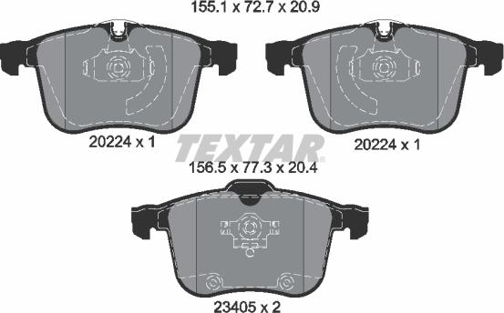 Textar 2022401 - Bremžu uzliku kompl., Disku bremzes ps1.lv