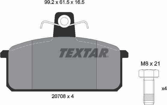 Textar 2070803 - Bremžu uzliku kompl., Disku bremzes ps1.lv