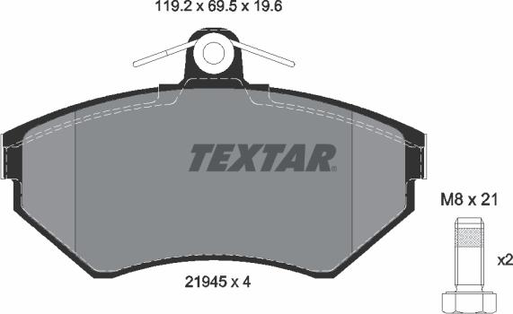 Textar 89004400 - Bremžu komplekts, Disku bremzes ps1.lv