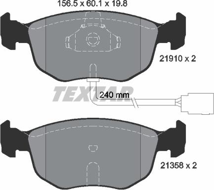 Textar 2191003 - Bremžu uzliku kompl., Disku bremzes ps1.lv