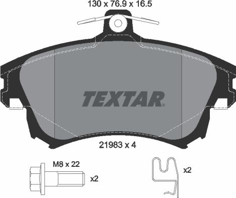 Textar 2198304 - Bremžu uzliku kompl., Disku bremzes ps1.lv