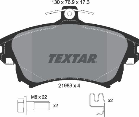 Textar 2198302 - Bremžu uzliku kompl., Disku bremzes ps1.lv