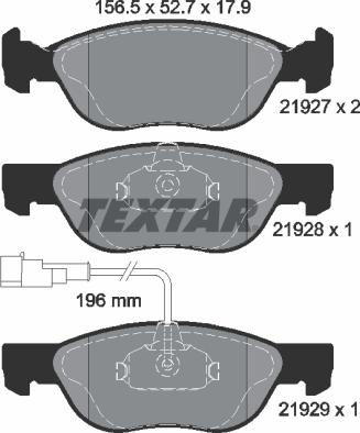 Textar 89012500 - Bremžu komplekts, Disku bremzes ps1.lv