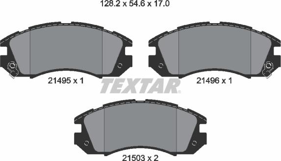 Textar 2149501 - Bremžu uzliku kompl., Disku bremzes ps1.lv